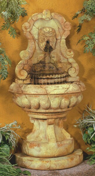 Europa Murabella Green Man Wall Fountain Cement Sculptural Art